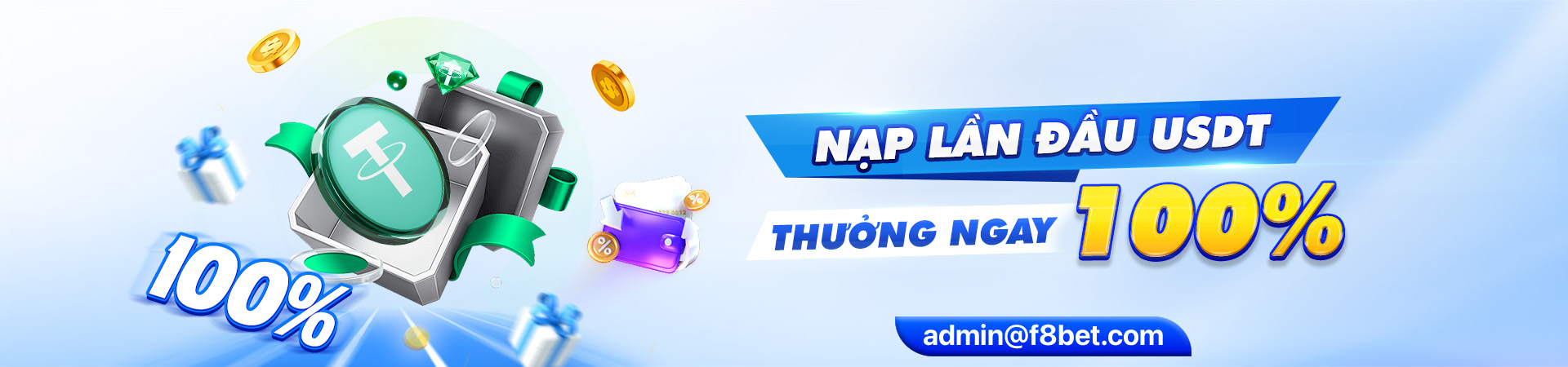 f8bet banner chương trình nạp tiền lần đầu bằng usdt